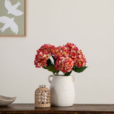 Image showing 6 th Nearly Natural 20 in. Artificial Hydrangea Flower Stems, 3 pc., Pink