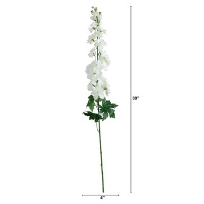 Image showing  39 in. Artificial Delphinium Flower Stems, 3 pc., White