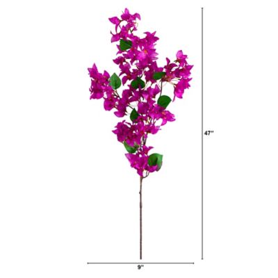 Image showing  47 in. Artificial Bougainvillea Flower Stems, 3 pc., Purple