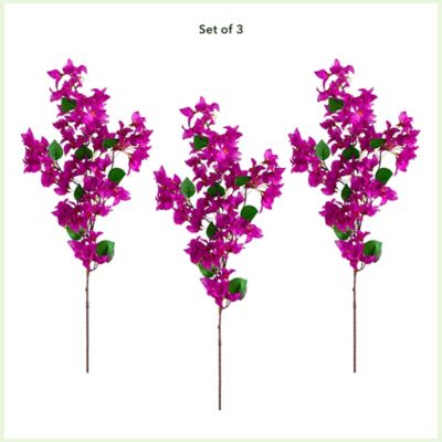 Image showing  47 in. Artificial Bougainvillea Flower Stems, 3 pc., Purple