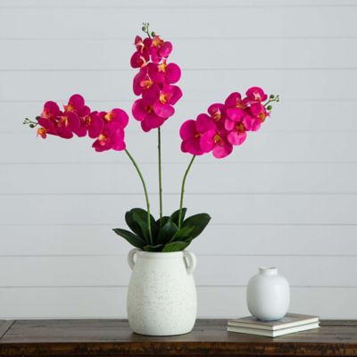 Image showing  35 in. Artificial Orchid Flower Stems, 3 pc., Pink