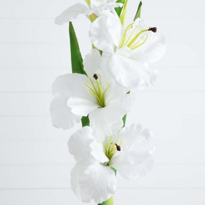 Image showing  45 in. Artificial Gladiolus Flower Stems, 3 pc., White