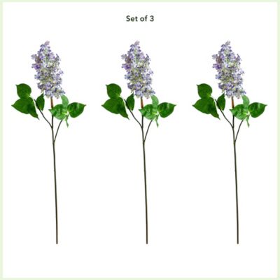 Image showing  36 in. Artificial Lilac Flower Stems, 3 pc., Purple