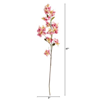 Image showing  47 in. Artificial Slim Bougainvillea Flower Stems, 3 pc., Pink