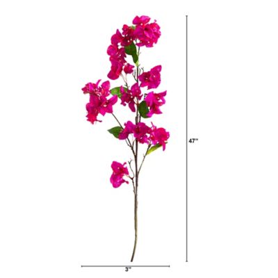 Image showing  47 in. Artificial Slim Bougainvillea Flower Stems, 3 pc., Purple