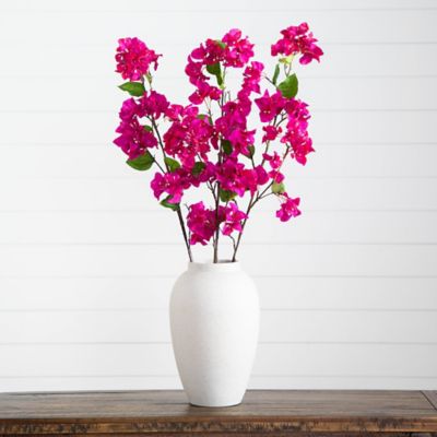 Image showing  47 in. Artificial Slim Bougainvillea Flower Stems, 3 pc., Purple