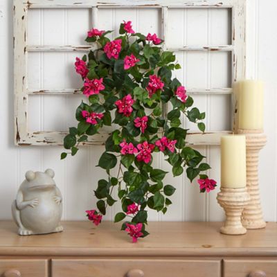 Image showing  37 in. Artificial Bougainvillea Hanging Plant, 2 pc.