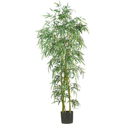 Nearly Natural 8 in. Artificial Fancy Style Slim Bamboo Tree, 1,850 Leaves, Green