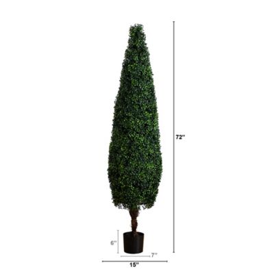 Image showing  6 ft. Artificial Boxwood Topiary Cone Tree, UV Resistant, Indoor/Outdoor