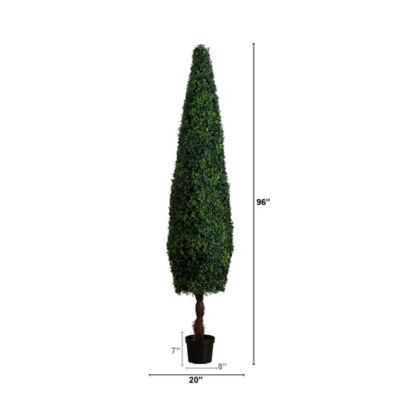 Image showing  8 ft. Artificial Boxwood Topiary Cone Tree, UV Resistant, Indoor/Outdoor