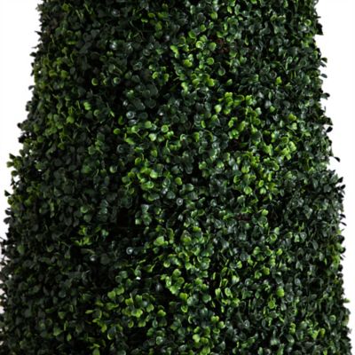 Image showing  8 ft. Artificial Boxwood Topiary Cone Tree, UV Resistant, Indoor/Outdoor