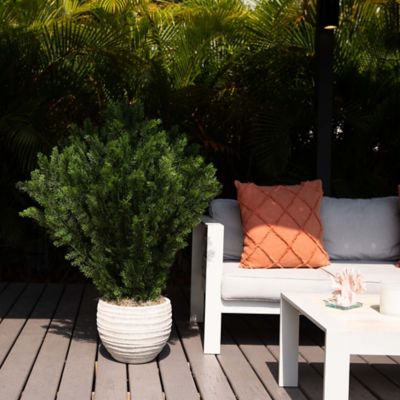 Image showing 3 th Nearly Natural 4 ft. Artificial Cedar Bush, UV Resistant, Indoor/Outdoor