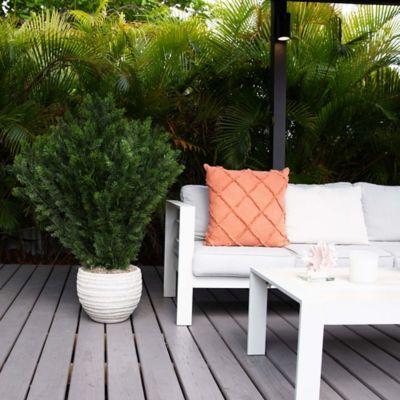 Image showing 4 th Nearly Natural 4 ft. Artificial Cedar Bush, UV Resistant, Indoor/Outdoor