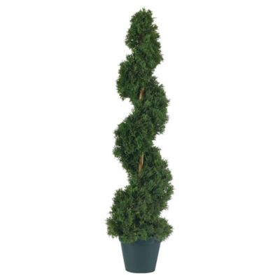 Nearly Natural 3 ft. Artificial Cedar Spiral Silk Tree, Indoor/Outdoor