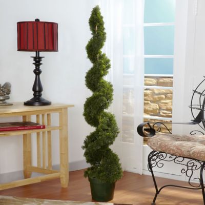 Image showing  Artificial 5 ft. Cedar Spiral Silk Tree, Indoor/Outdoor
