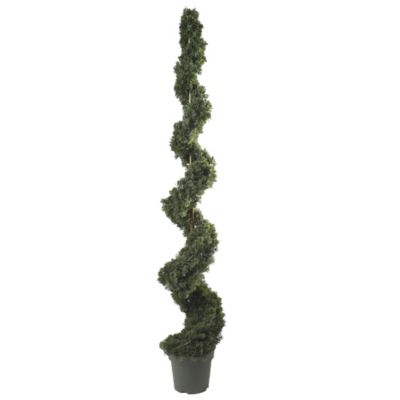Nearly Natural Artificial 6 ft. Cedar Spiral Silk Tree, Indoor/Outdoor