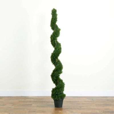 Image showing  Artificial 6 ft. Cedar Spiral Silk Tree, Indoor/Outdoor