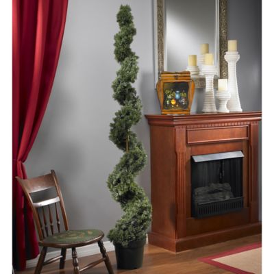 Image showing  Artificial 6 ft. Cedar Spiral Silk Tree, Indoor/Outdoor