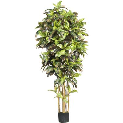 Nearly Natural 6 ft. Artificial Croton Silk Tree