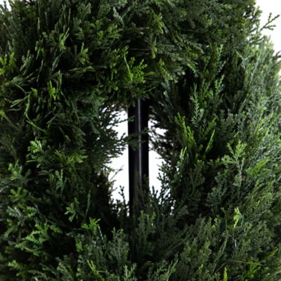 Image showing  7 ft. Artificial Double Pond Cypress Spiral Topiary, UV Resistant, Indoor/Outdoor