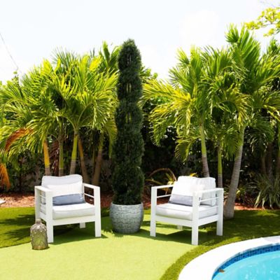 Image showing  8 ft. Artificial Double Pond Cypress Spiral Topiary, UV Resistant, Indoor/Outdoor