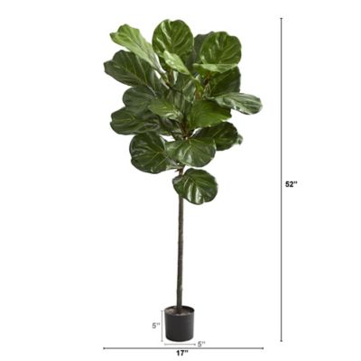 Image showing  Artificial 52 in. Fiddle Leaf Tree
