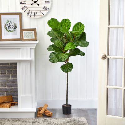 Image showing  Artificial 52 in. Fiddle Leaf Tree
