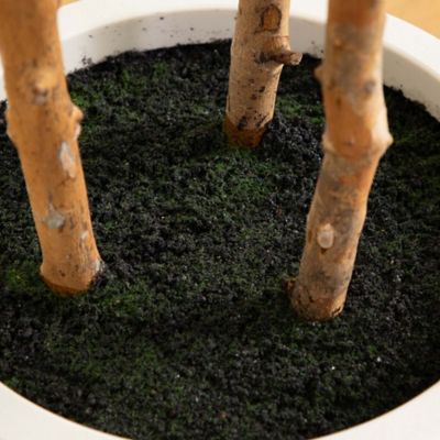 Image showing  5 ft. Artificial Fiddle Leaf Tree in Decorative White Planter