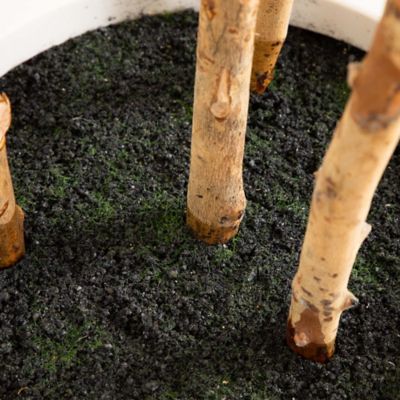 Image showing  6 ft. Artificial Fiddle Leaf Tree in Decorative White Planter