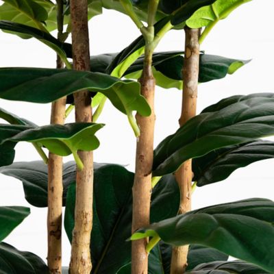 Image showing  7 ft. Artificial Fiddle Leaf Tree in Decorative White Planter