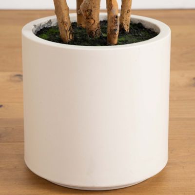 Image showing 5 th Nearly Natural 7 ft. Artificial Fiddle Leaf Tree in Decorative White Planter