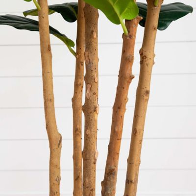 Image showing 8 th Nearly Natural 7 ft. Artificial Fiddle Leaf Tree in Decorative White Planter