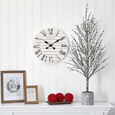 Image showing  4 ft. Artificial Snowed Twig Tree in Decorative Planter