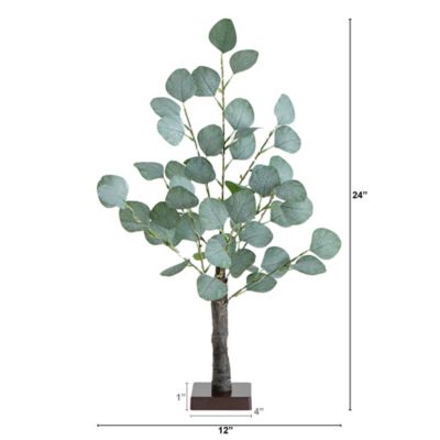 Image showing  2 ft. Pre-Lit Artificial Eucalyptus Tree