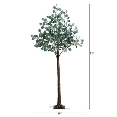 Image showing  6 ft. Pre-Lit Artificial Eucalyptus Tree
