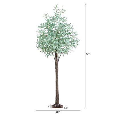 Image showing  6 ft. Pre-Lit Artificial Olive Tree with Warm White LED Lights