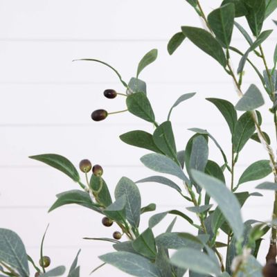 Image showing  4 ft. Pre-Lit Artificial Fruiting Olive Tree with Warm White LED Lights