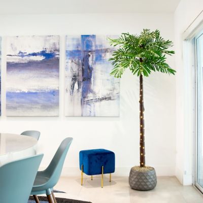 Image showing 8 th Nearly Natural 6 ft. Pre-Lit Artificial Palm Tree with Warm White LED Lights, UV Resistant, Indoor/Outdoor