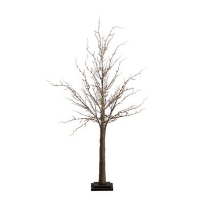 Nearly Natural 4 ft. Pre-Lit Artificial Twig Tree with Warm White LED Lights