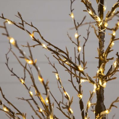 Image showing  5 ft. Pre-Lit Artificial Twig Tree with Warm White LED Lights