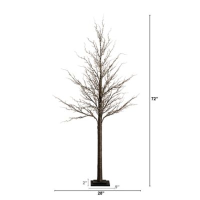 Image showing  6 ft. Pre-Lit Artificial Twig Tree with Warm White LED Lights
