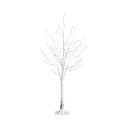Nearly Natural 4 ft. Pre-Lit Artificial White Birch Tree with Color Changing LED Lights