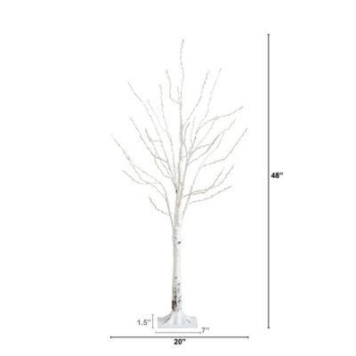 Image showing  4 ft. Pre-Lit Artificial White Birch Tree with Color Changing LED Lights