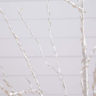 Image showing  4 ft. Pre-Lit Artificial White Birch Tree with Color Changing LED Lights