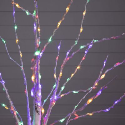 Image showing 6 th Nearly Natural 4 ft. Pre-Lit Artificial White Birch Tree with Color Changing LED Lights