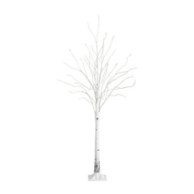 Nearly Natural 6 ft. Pre-Lit Artificial White Birch Tree with Color Changing LED Lights