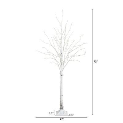 Image showing  6 ft. Pre-Lit Artificial White Birch Tree with Color Changing LED Lights
