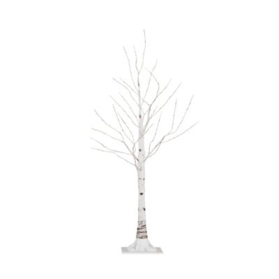 Nearly Natural 3 ft. Pre-Lit Artificial White Birch Tree with Warm White LED Lights