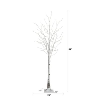 Image showing  7 ft. Pre-Lit Artificial White Birch Tree with Warm White LED Lights