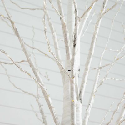 Image showing  7 ft. Pre-Lit Artificial White Birch Tree with Warm White LED Lights
